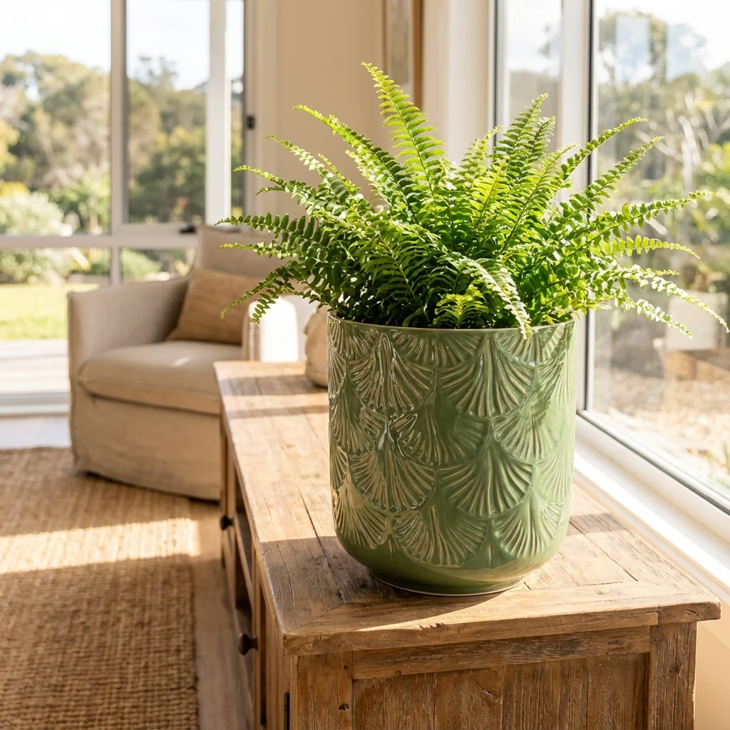 Sage Green Palm Indoor Plant Pot - Various sizes available