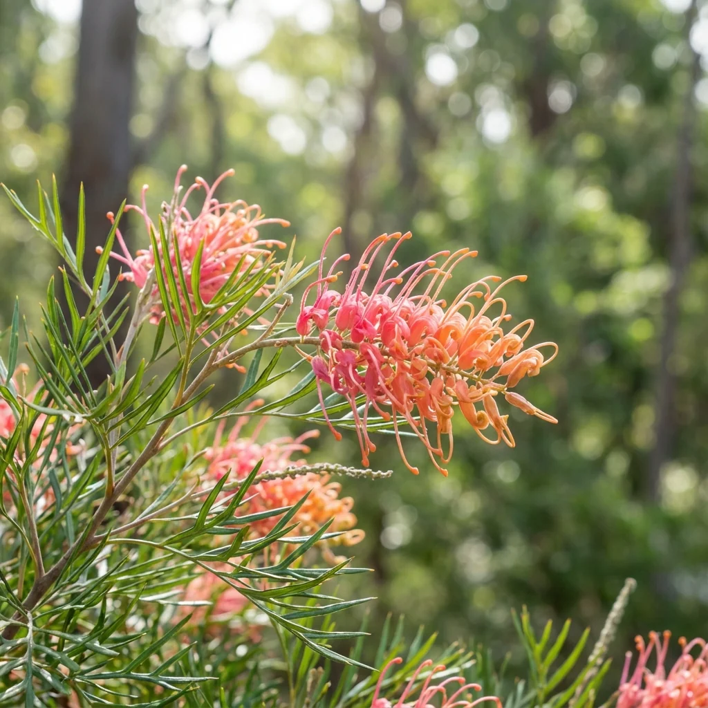 Strawberry Pops Grevillea - Grevillea bipinnatifida x Grevillea 'Bush Lemons' (G. pteridifolia x G. banksii)